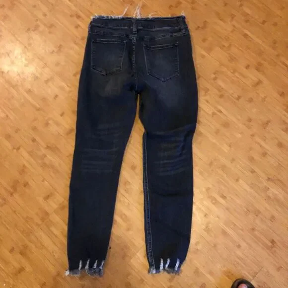 Kancan for Maurice’s raw waist hem distressed estillo grey black size 29 skinny - Picture 7 of 7